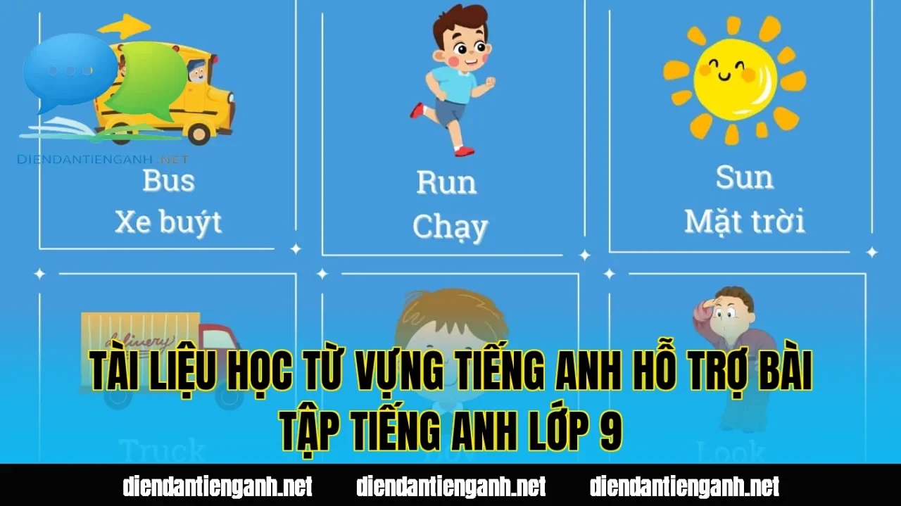 Tài liệu học từ vựng tiếng Anh hỗ trợ bài tập tiếng Anh lớp 9