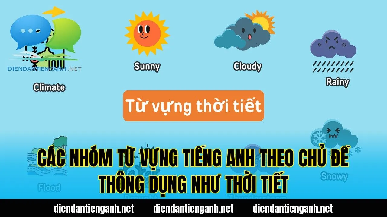 các nhóm từ vựng tiếng anh theo chủ đề thông dụng như thời tiết